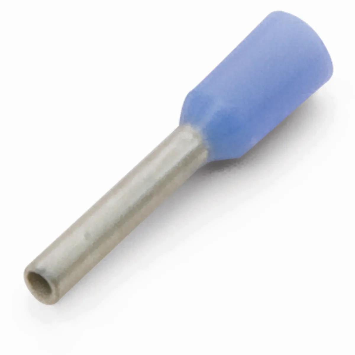 24 AWG Light Blue Insulated Single Wire Ferrule Terminal - 50 Pack