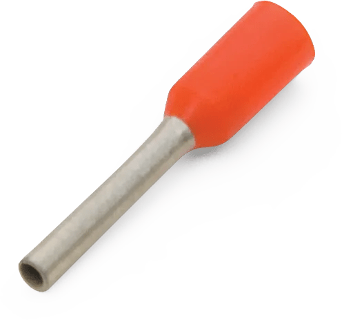 20 AWG Orange Insulated Single Wire Ferrule Terminal - 50 Pack