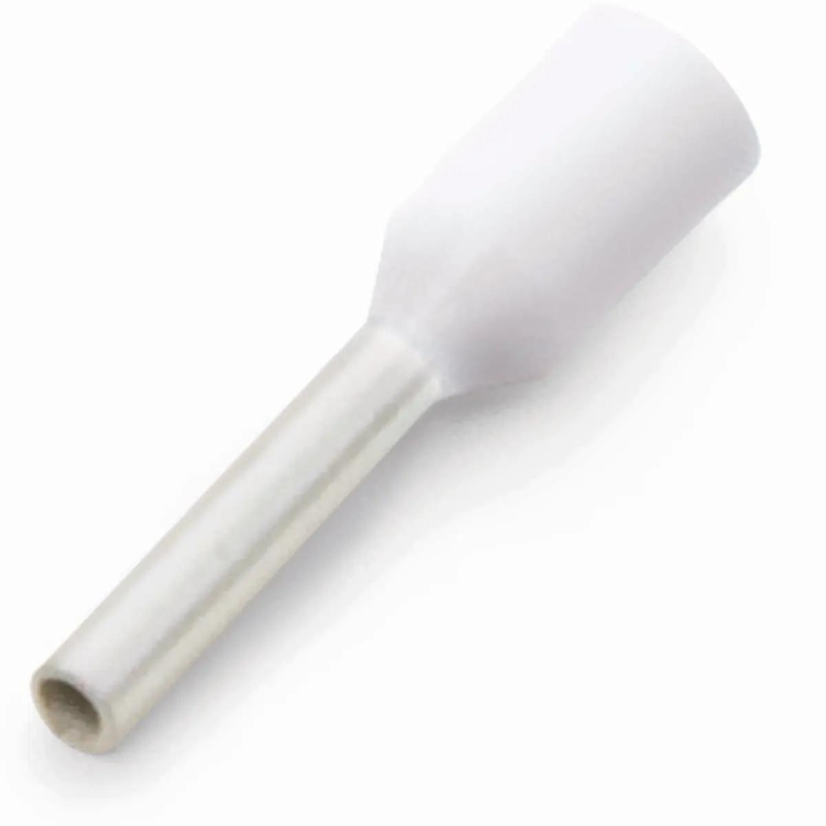 18 AWG White Insulated Single Wire Ferrule Terminal - 50 Pack