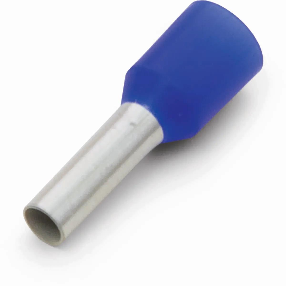 14 AWG Blue Insulated Single Wire Ferrule Terminal - 50 Pack
