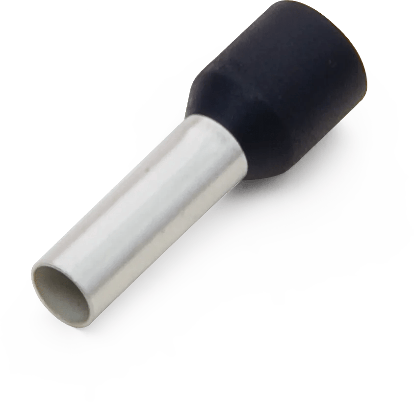 10 AWG Black Insulated Single Wire Ferrule Terminal - 50 Pack