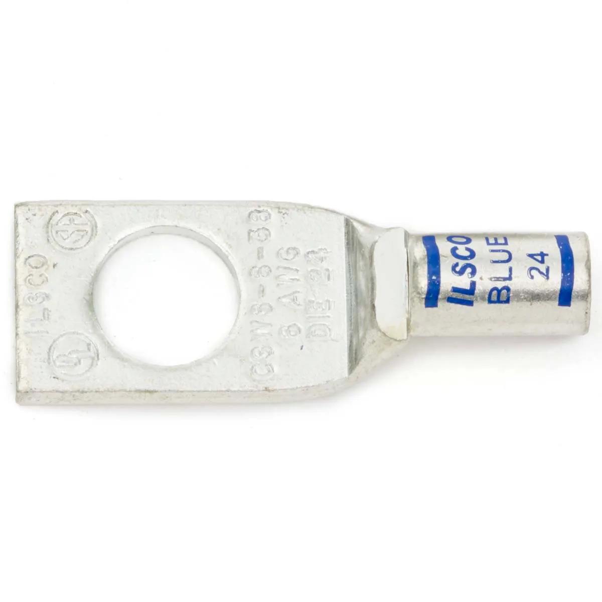 6 AWG, 3/8" Stud Blue Industrial Lug - 5 Pack