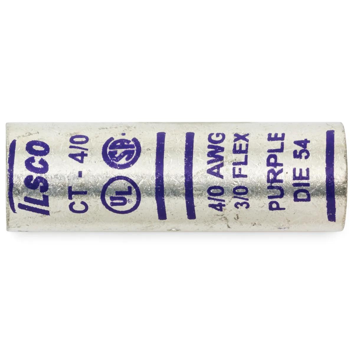 4/0 AWG Purple Industrial Splice Connector - 3 Pack