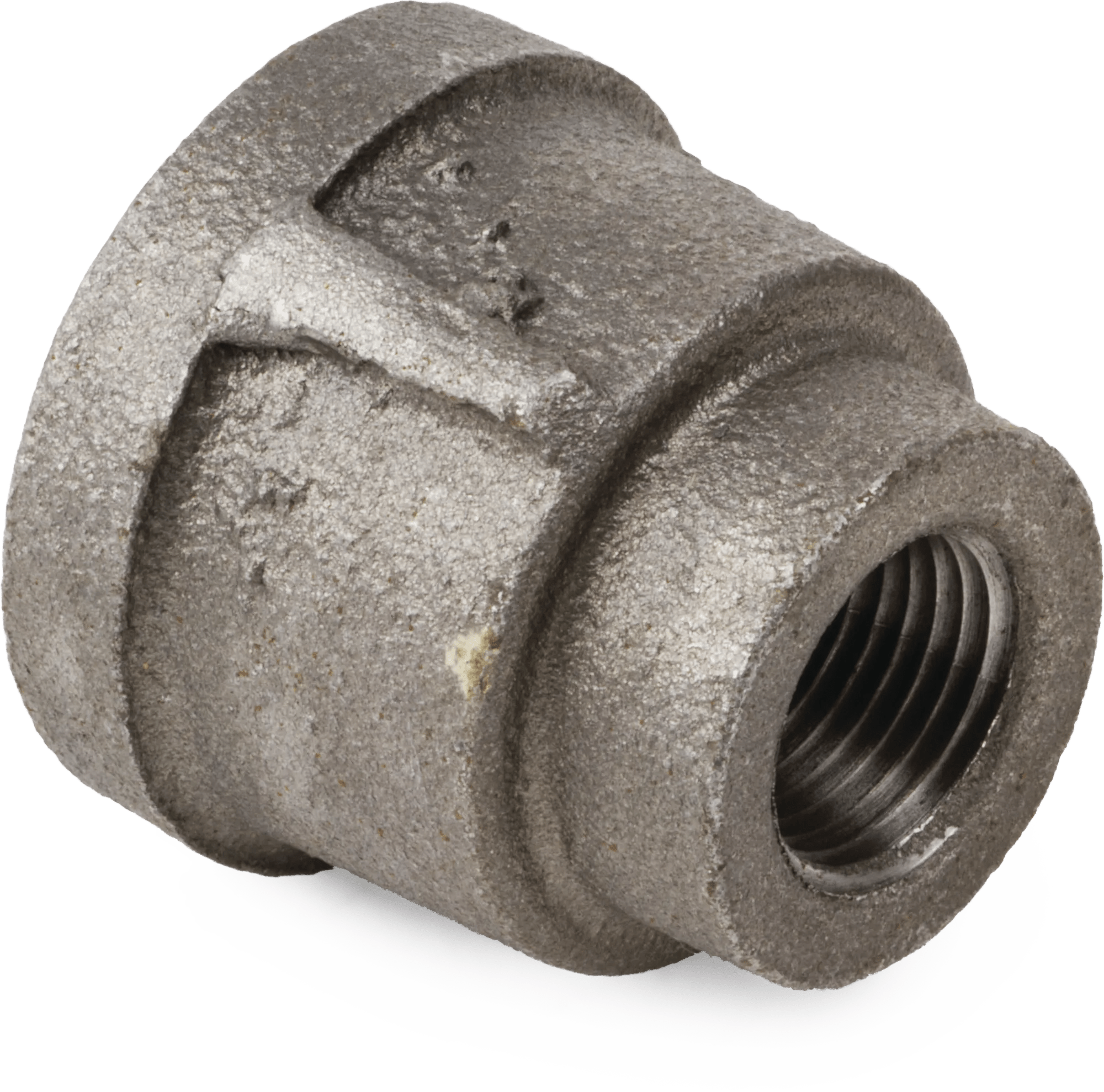 1-1/2" x 1-1/4" Class 150 Black Pipe Reducing Coupling