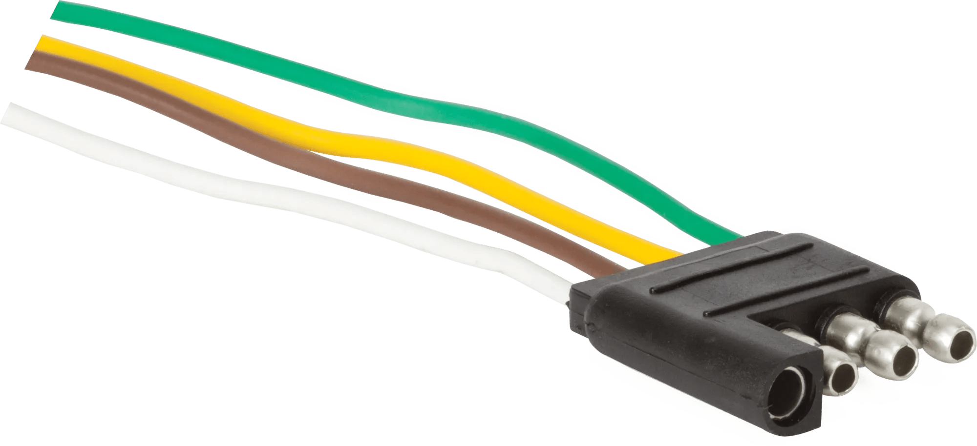 4 Wire 16 AWG Male Molded Flat Connector - 12" Lead - 5 Pack