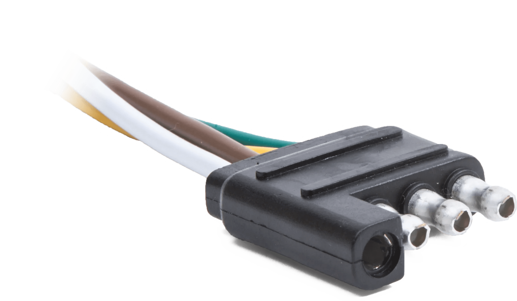 4 Wire 14 AWG Male Molded Flat Connector - 12" Lead - 2 Pack