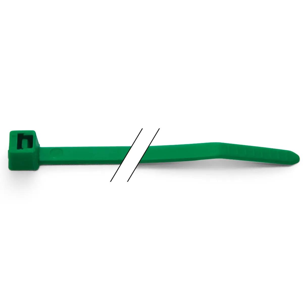 11" Green Nylon Cable Tie - 100 Pack