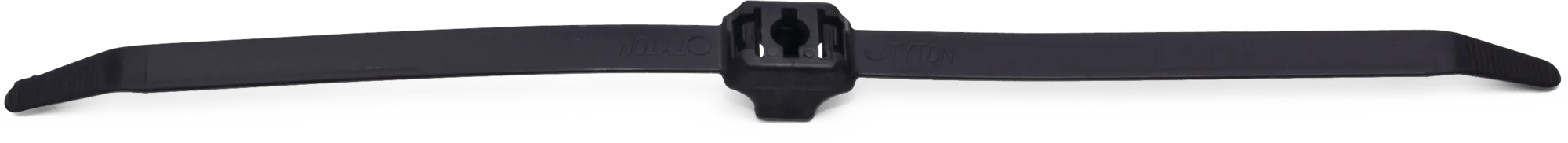1/2" x 13" Black Nylon Dual Clamp Cable Tie - 10 Pack