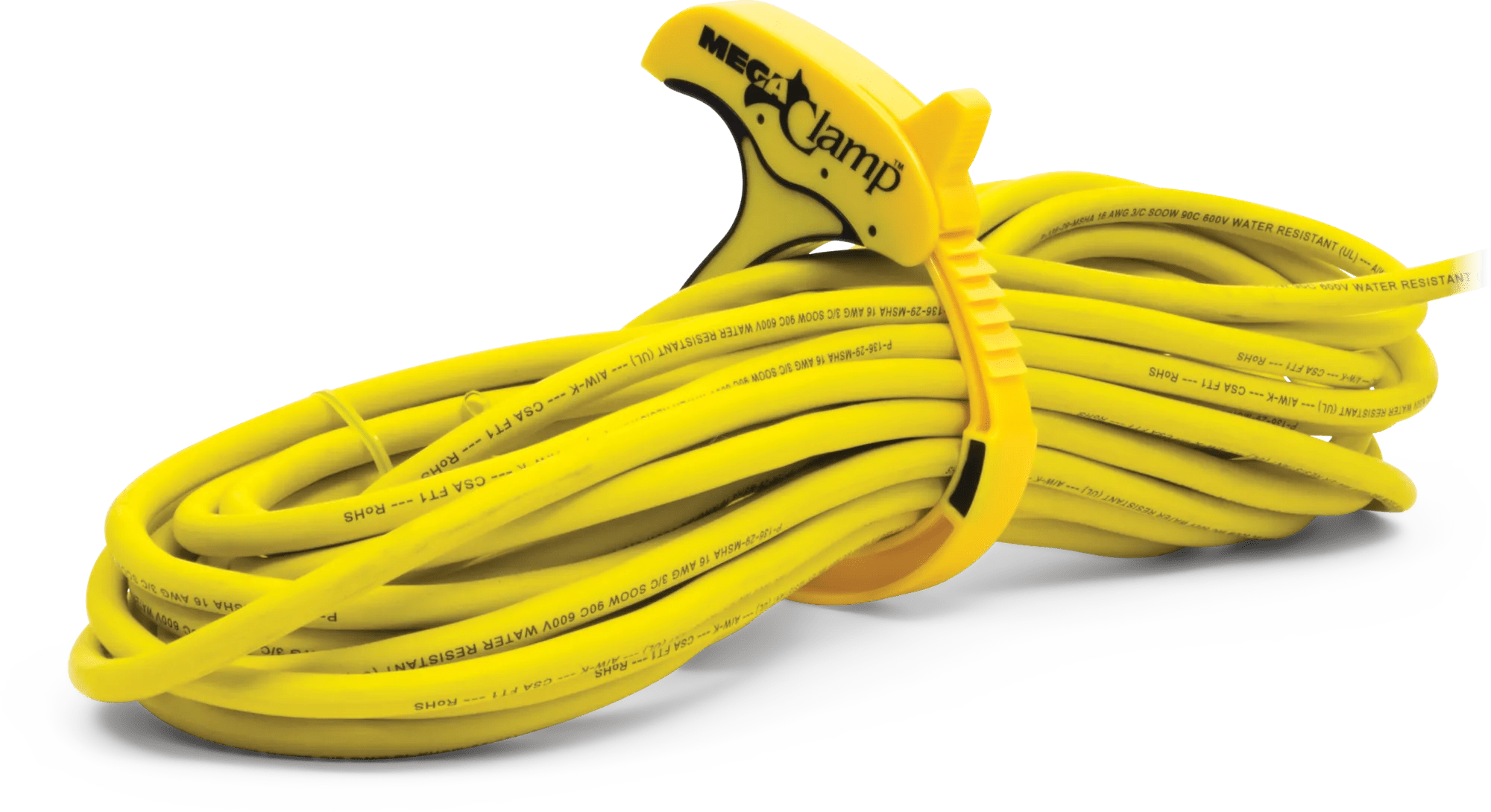 Yellow Ratcheting Releasable Cable Clamp - Mega