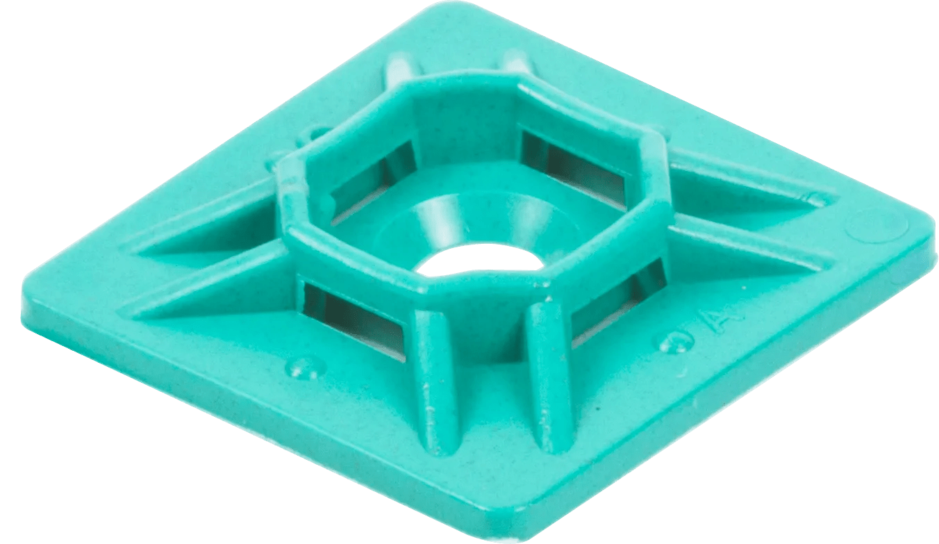 1" x 1" Metal Detectable Cable Tie Mount - 100 Pack
