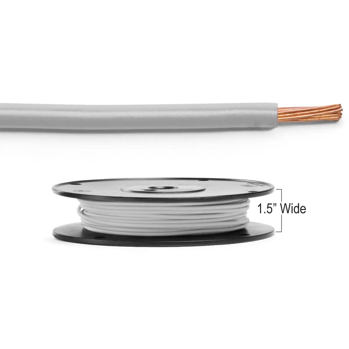 16 Gauge Gray PVC Primary Wire Narrow Spool - 100 Feet