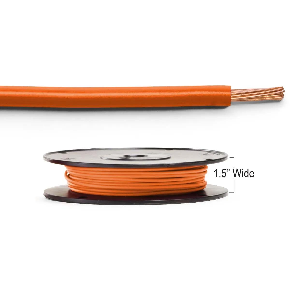 14 Gauge Orange PVC Primary Wire Narrow Spool - 100 Feet