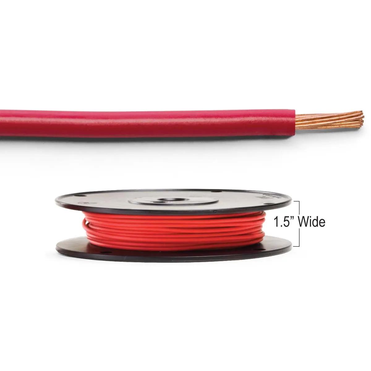 14 Gauge Red PVC Primary Wire Narrow Spool - 100 Feet