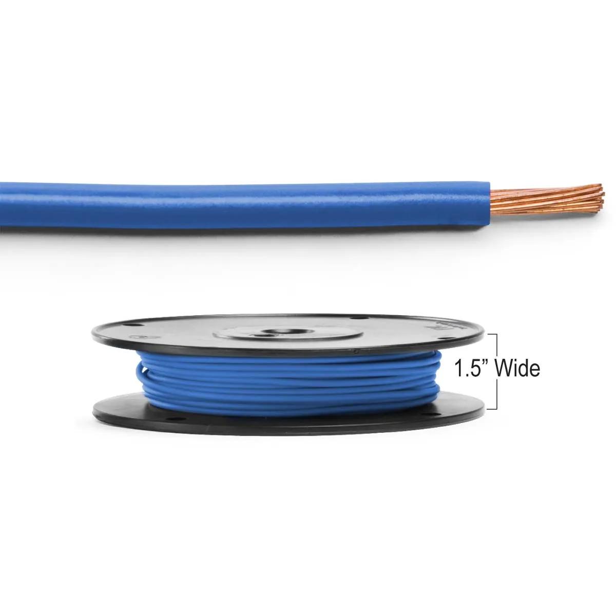 14 Gauge Blue PVC Primary Wire Narrow Spool - 100 Feet