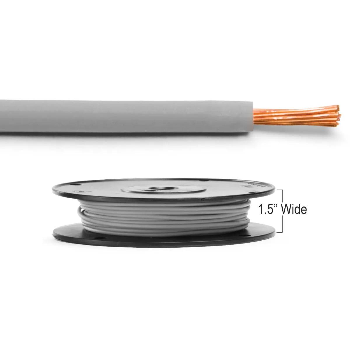 16 Gauge Gray Cross-Link Primary Wire Narrow Spool - 100 Feet