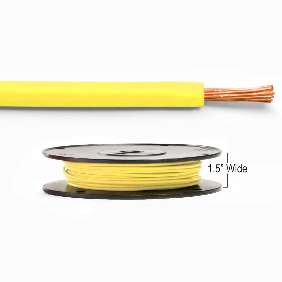16 Gauge Yellow Cross-Link Primary Wire Narrow Spool - 100 Feet