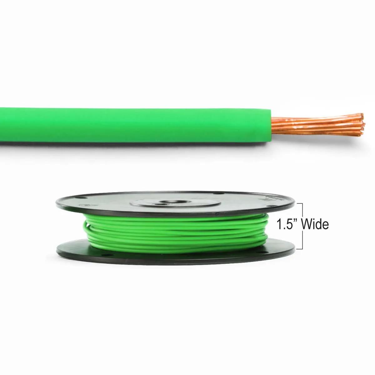 14 Gauge Green Cross-Link Primary Wire Narrow Spool - 100 Feet