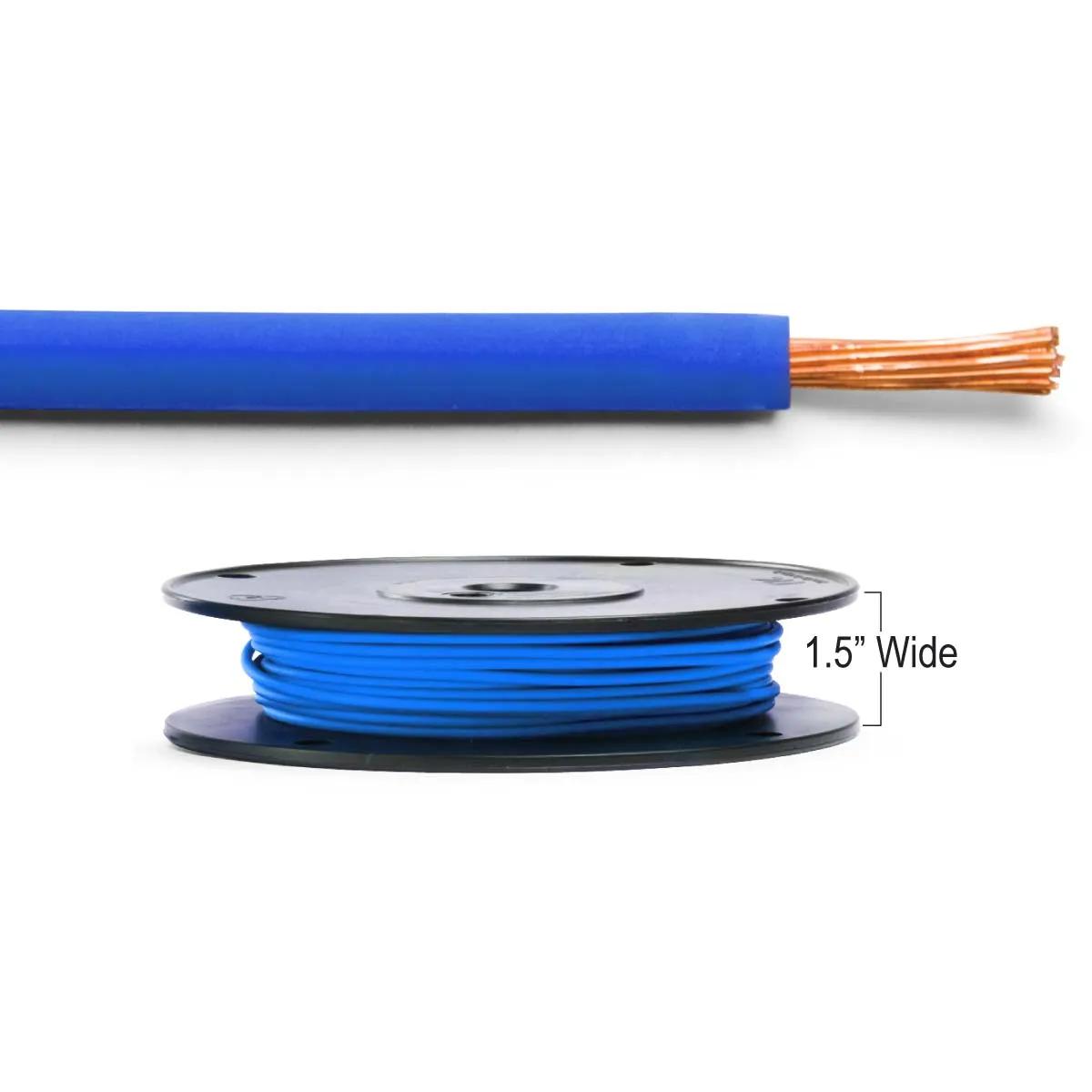 14 Gauge Blue Cross-Link Primary Wire Narrow Spool - 100 Feet