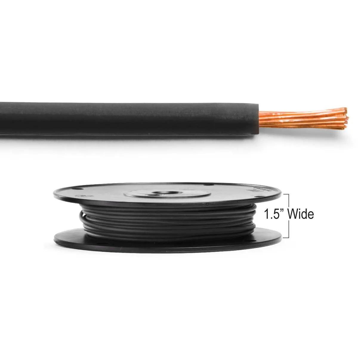14 Gauge Black Cross-Link Primary Wire Narrow Spool - 100 Feet
