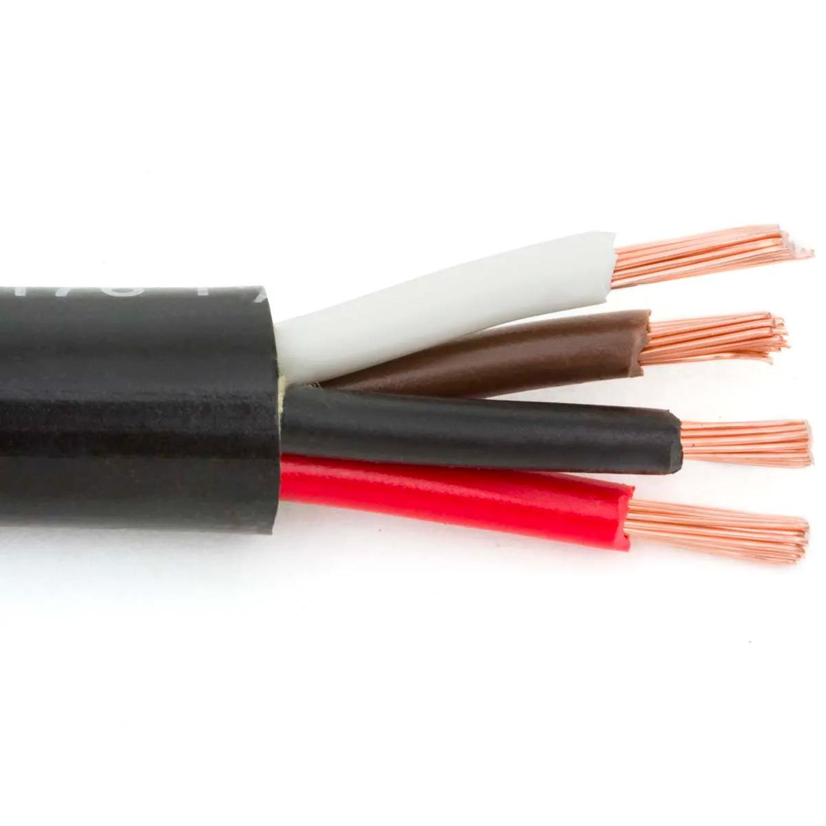 14/4 (Black, White, Brown & Red) Trailer Cable - 50 Feet