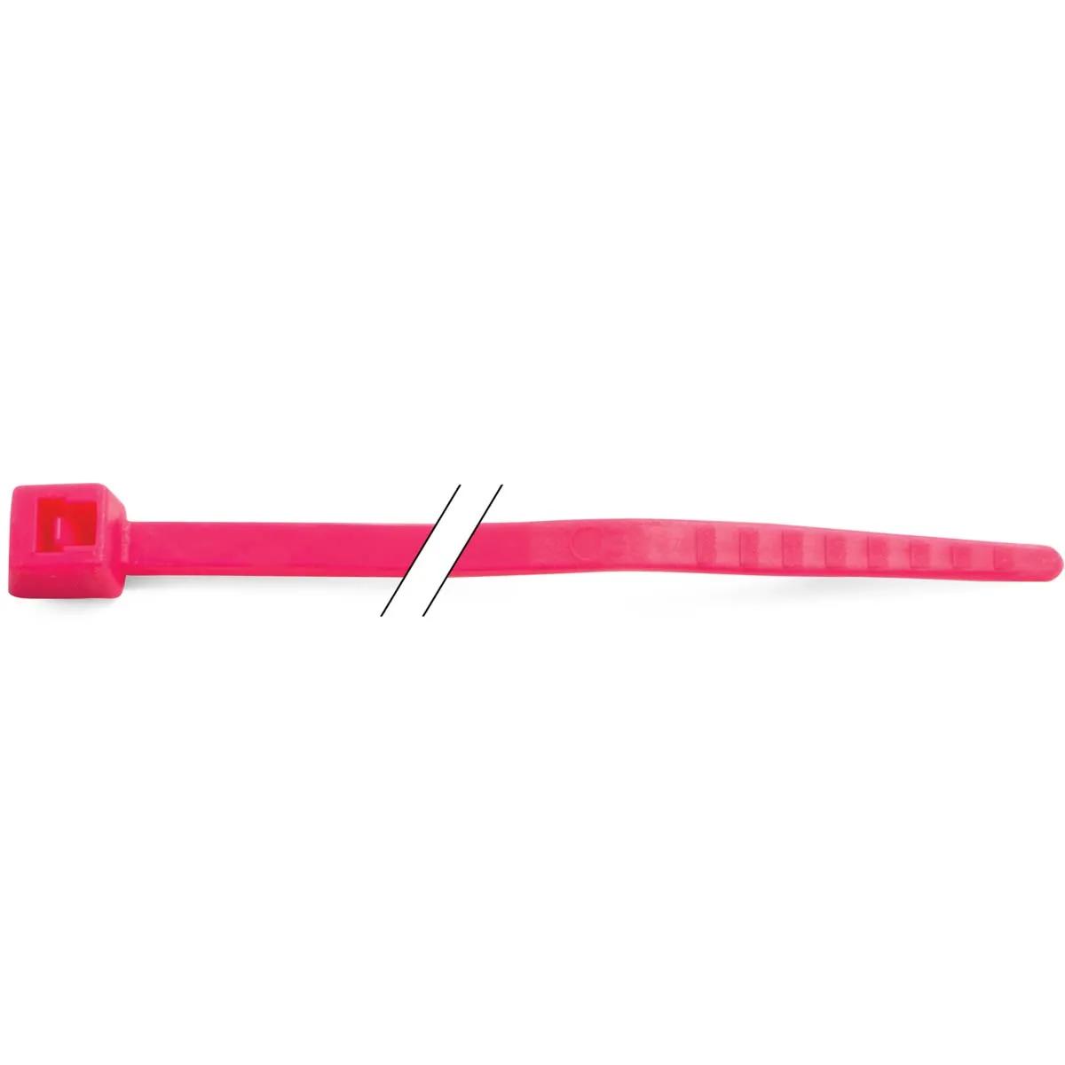3/32" x 4" Fluorescent Pink Nylon Cable Ties - 50 Pack