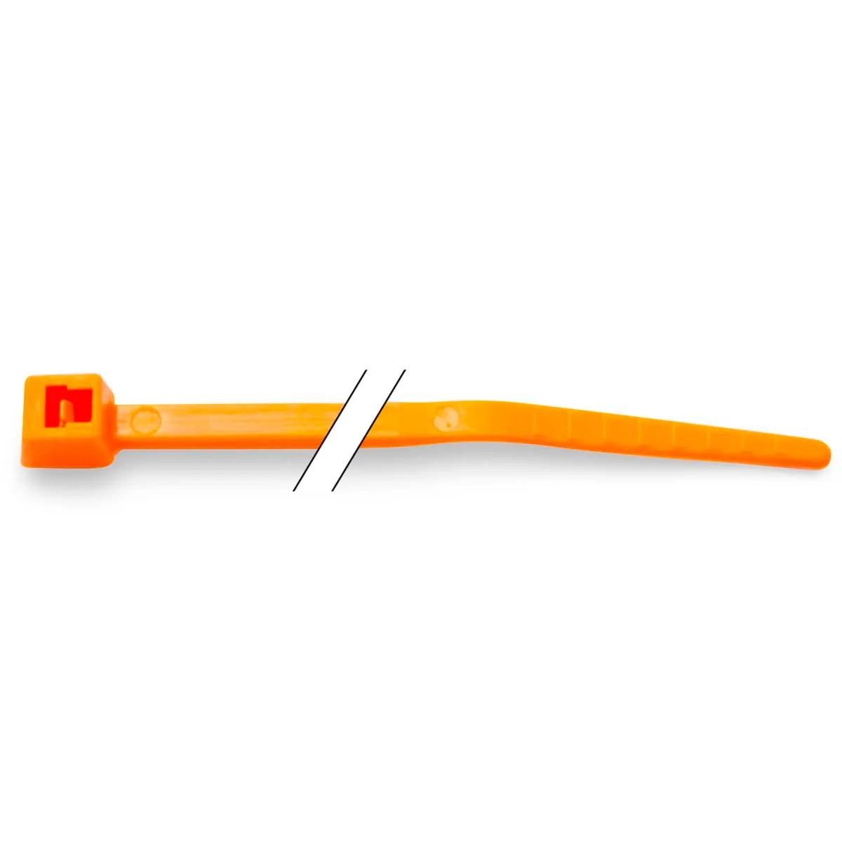3/32" x 4" Fluorescent Orange Nylon Cable Ties - 50 Pack