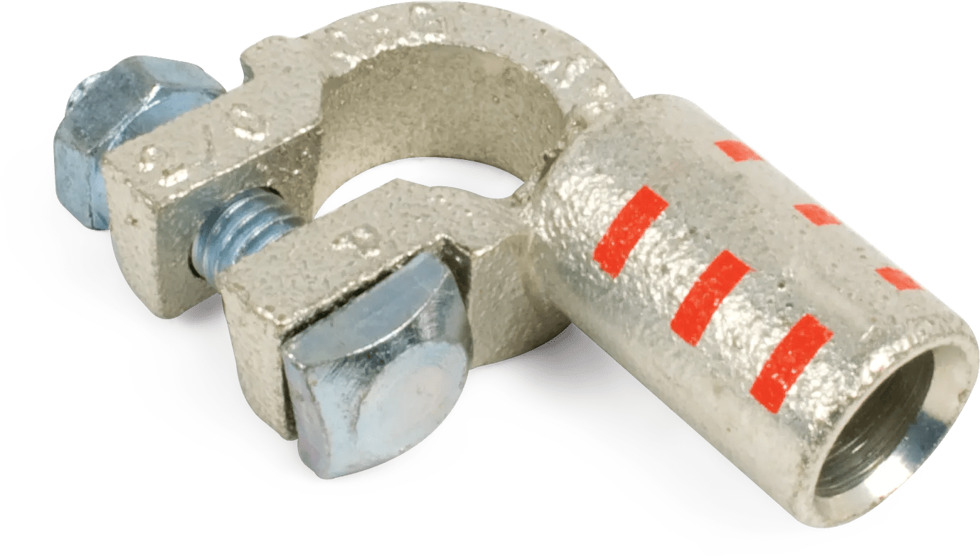 1/0 AWG Kim-Tech Heavy Duty Left Elbow Positive Battery Terminal - 4 Pack