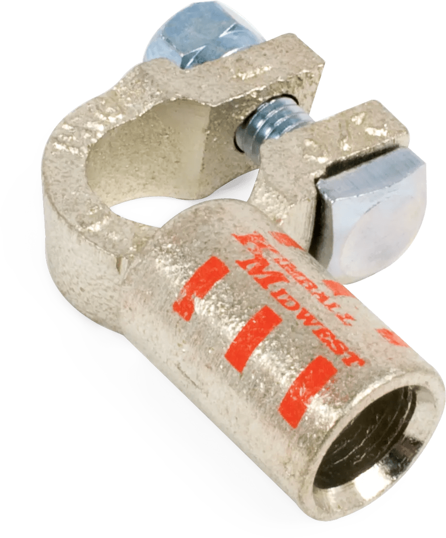 2/0 AWG Kim-Tech Heavy Duty Right Elbow Positive Lead Plated Battery Terminal - 4 Pack