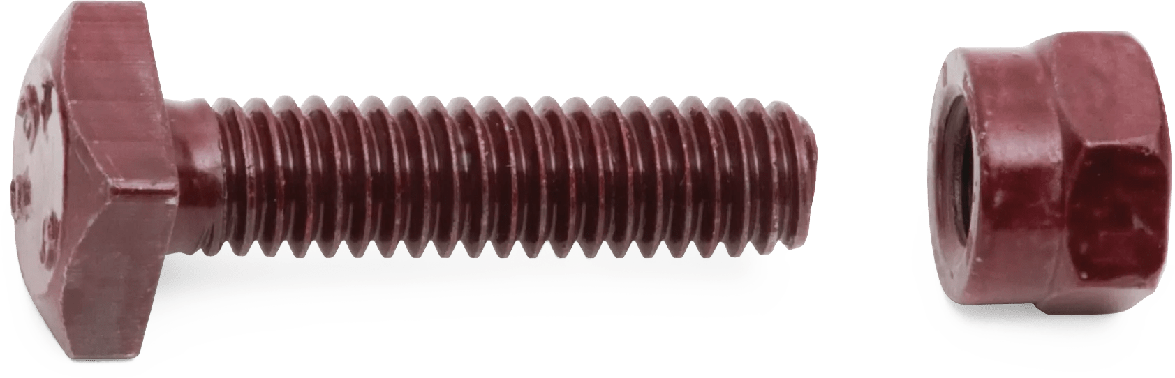 5/16"-18 x 1-1/4" (USS) Red QuickCote Square Head Battery Bolt and Collared Nut - 25 Pack