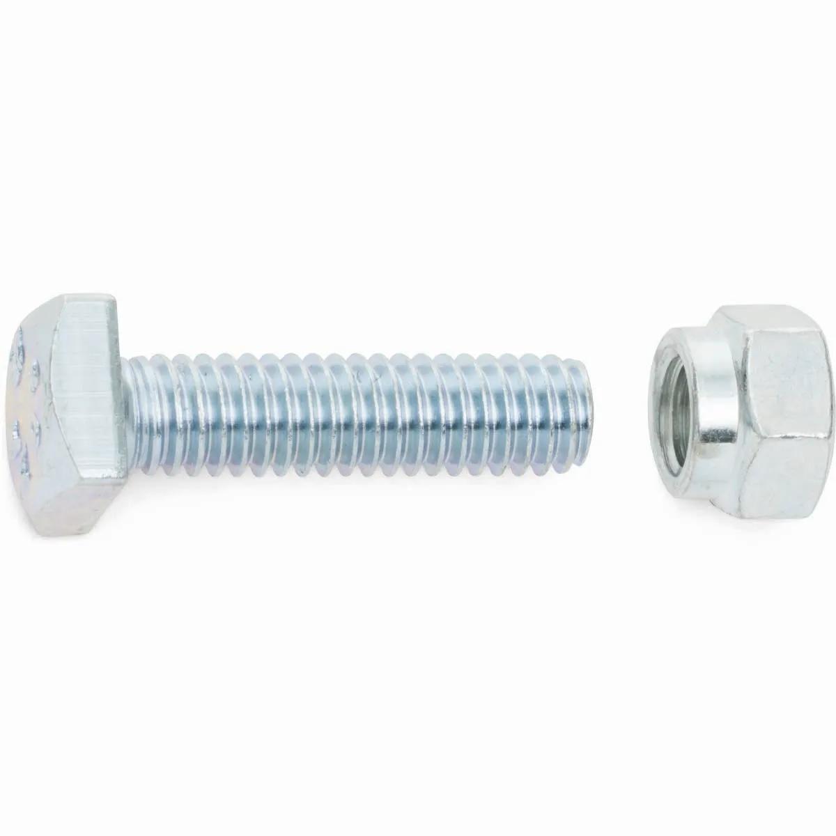 5/16"-18 x 1-1/4" (USS) Zinc Plated Square Head Battery Bolt and Collared Nut - 25 Pack