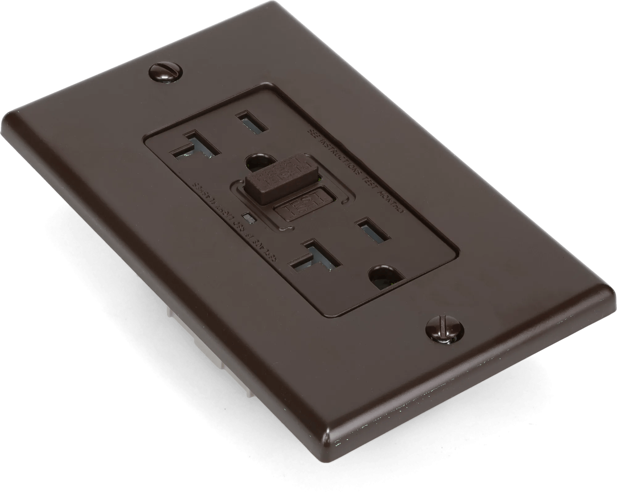 20 Amp Brown Hubbell 2 Pole 3 Wire Straight Blade GFCI Receptacle