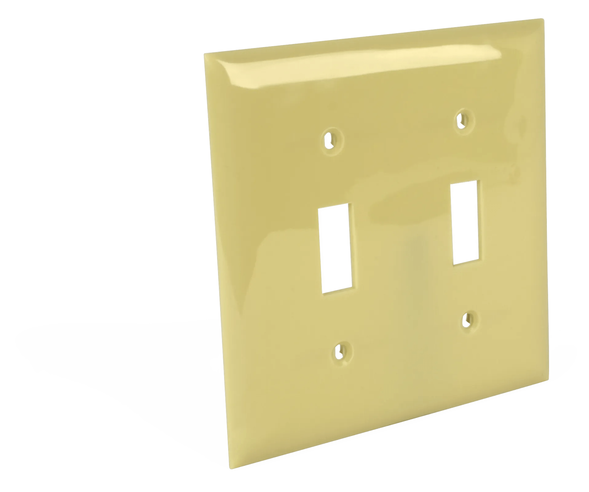 Ivory 2 Gang Switch Plate - 5 Pack