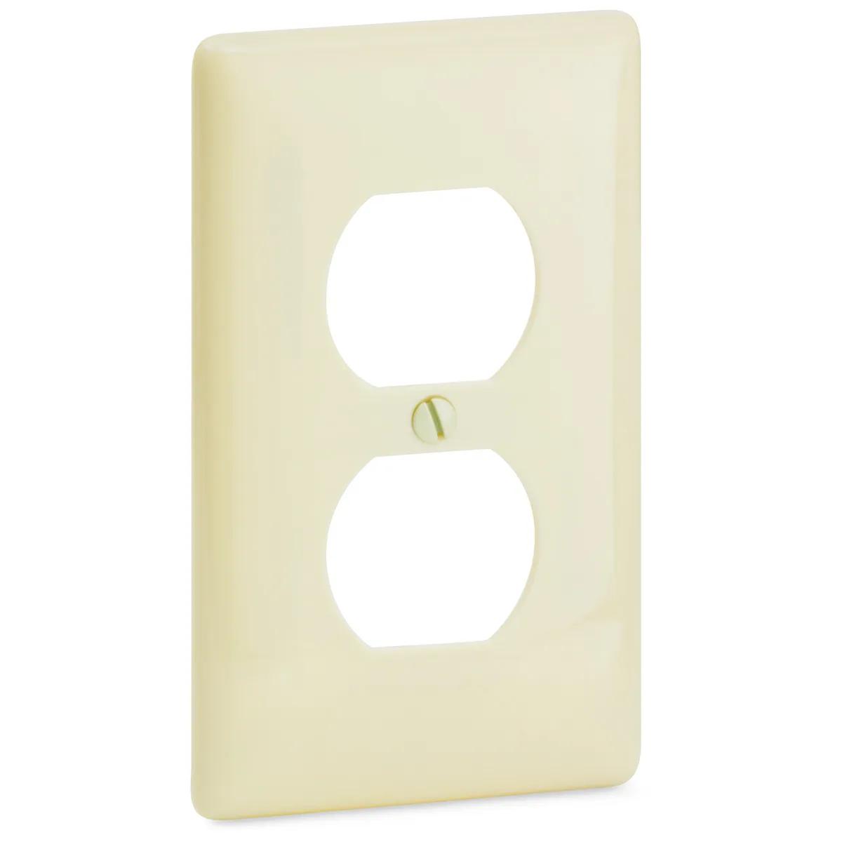 Ivory 1 Gang Receptacle Plate - 5 Pack