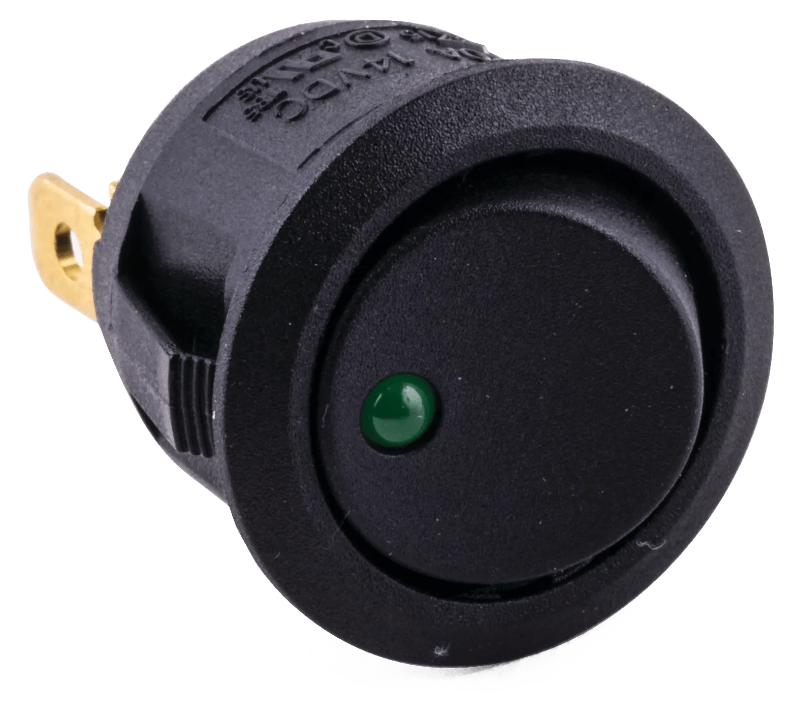 2 Position SPST Round Rocker Switch with Green LED