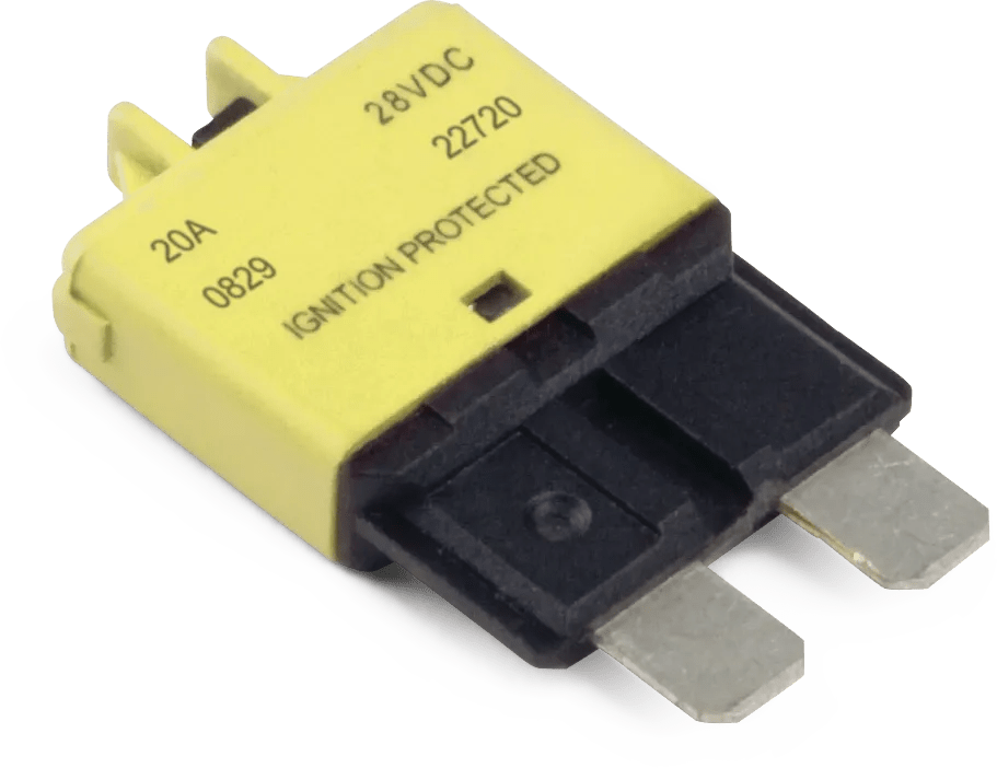 Type 3 Yellow 20 Amp Low Profile ATO/ATC Circuit Breakers