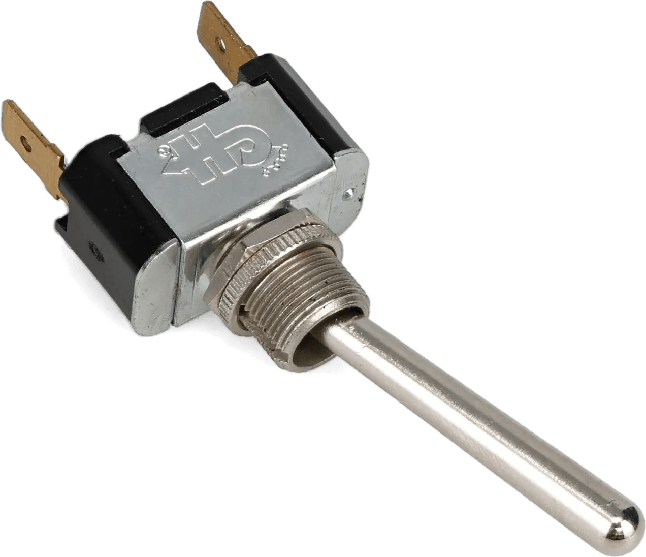 2 Male Blade SPST 2 Position (On-Momentary Off) Heavy Duty, Single Pole Long Handle Toggle Switch