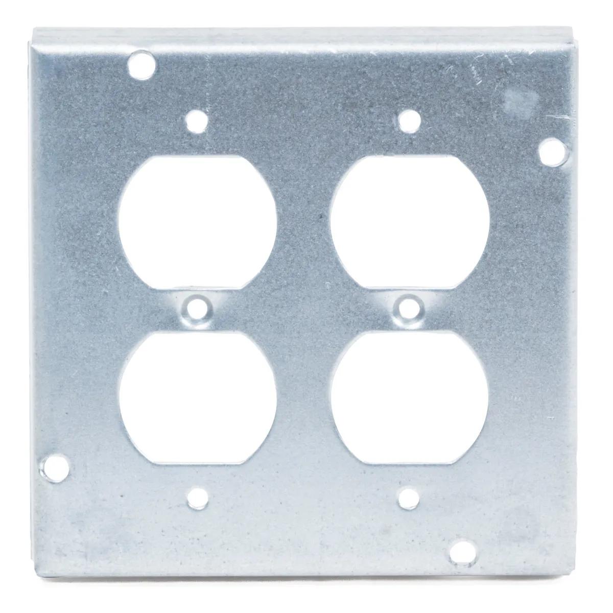 4-11/16" Square Duplex Flush Receptacle Electrical Work Box Surface Covers