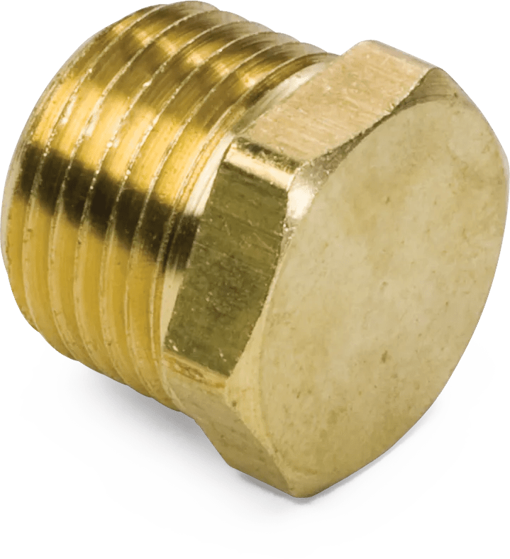 1/4" Brass Pipe Hex Head Plug - 10 Pack