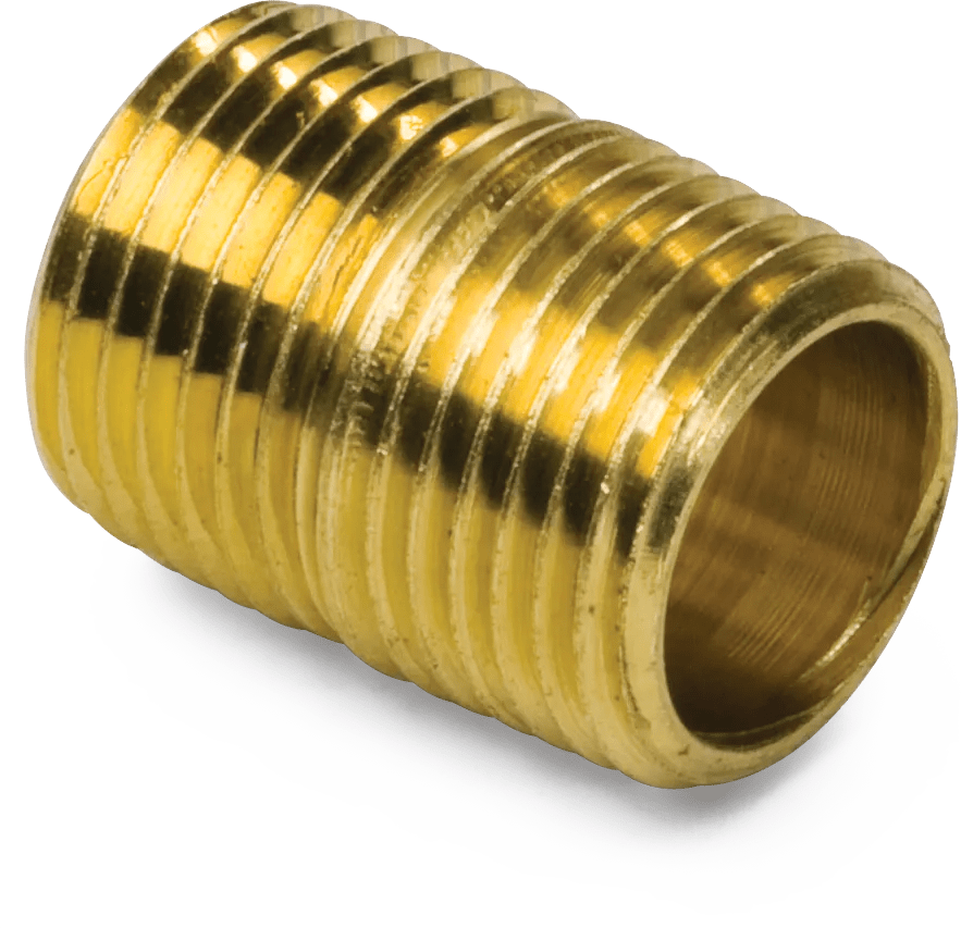1/8" x 3/4" Brass Pipe Close Nipple - 10 Pack