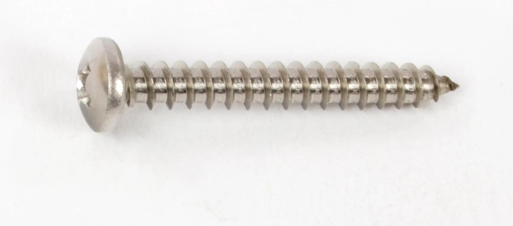 #12 x 1-1/4" 18-8 Stainless Steel Phillips Pan Head Sheet Metal Screw