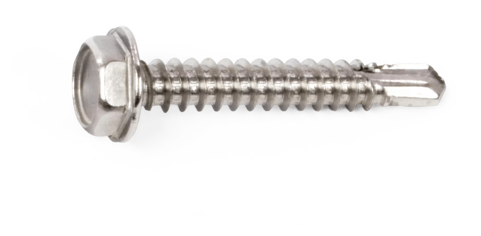 #14 x 1" 410 Stainless Steel Hex Washer Head Self-Drilling Screw