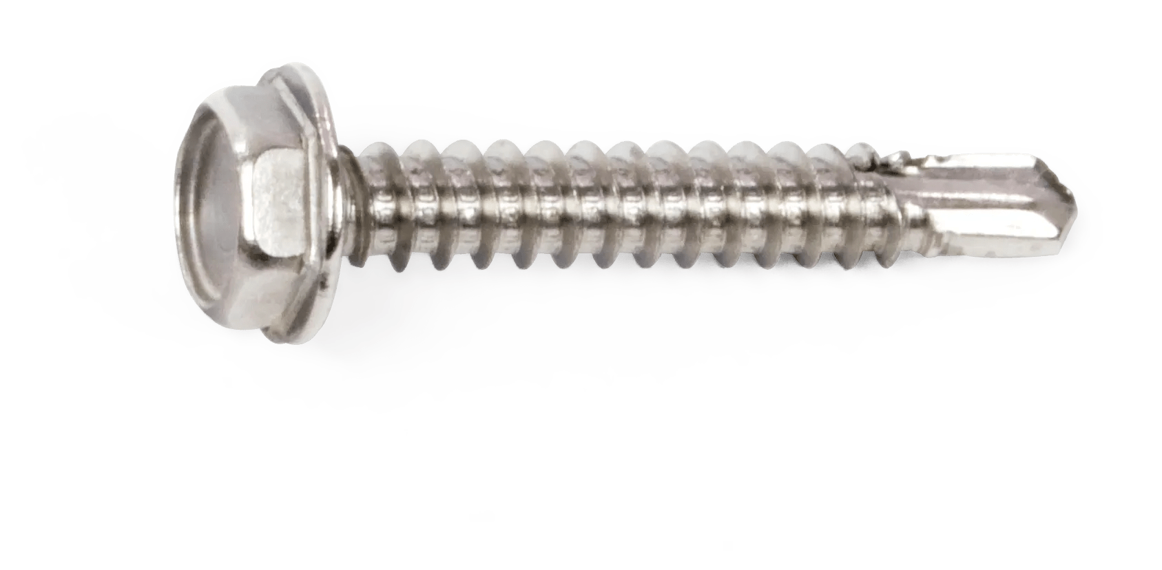 #10 x 1/2" 410 Stainless Steel Hex Washer Head Self-Drilling Screw - 50 Pack