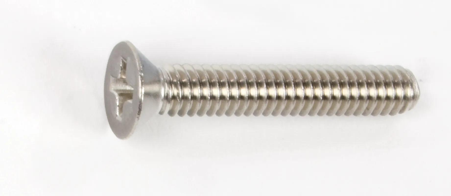 1/4"-20 x 5/8" 18-8 Stainless Steel Phillips Flat Head Machine Screw - 25 Pack