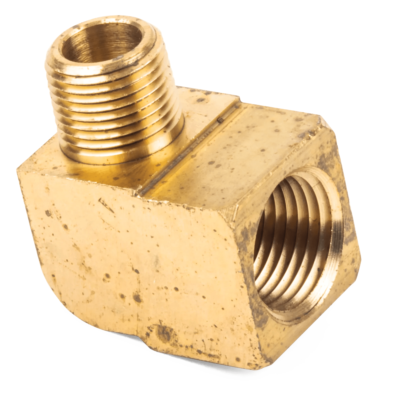 1/4" x 1/8" Brass Pipe 90° Street Elbow - 5 Pack