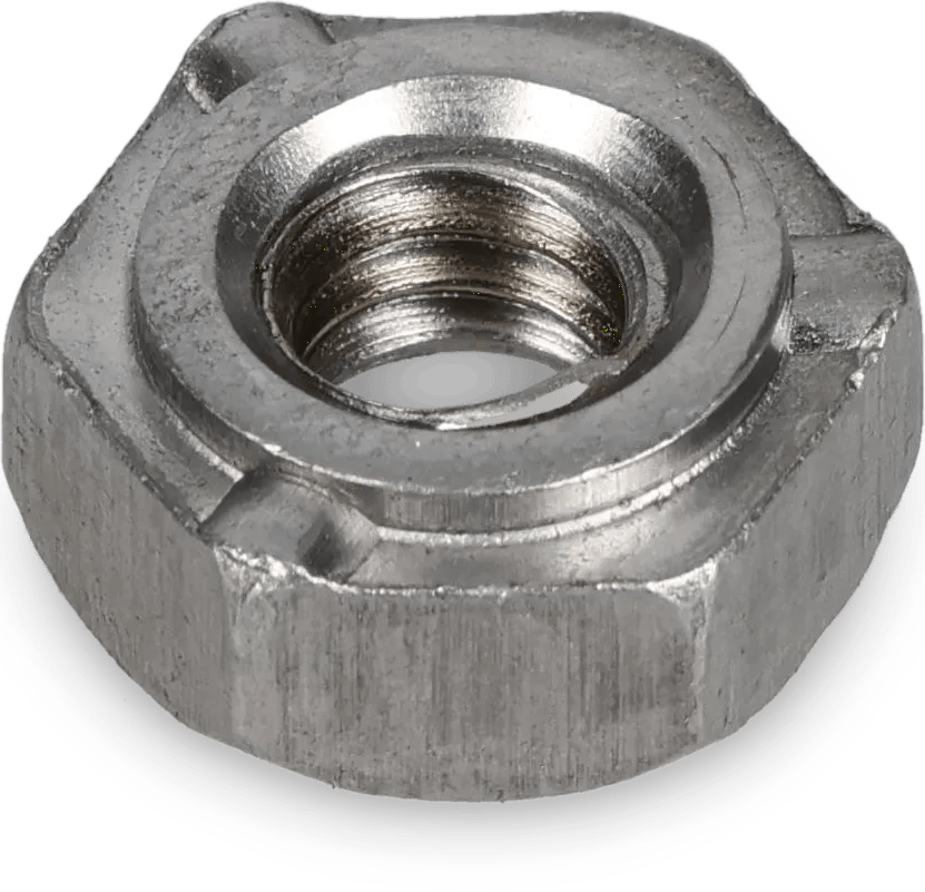 1/4"-20 Carbon Steel Plain Projection Style Weld Nut - 50 Pack