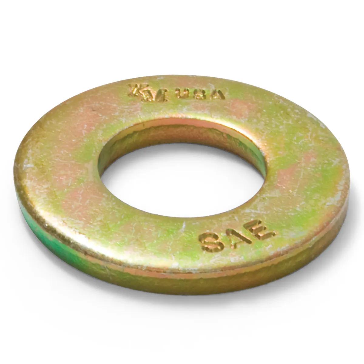 5/16" Grade 8 (SAE) Yellow Zinc Alloy Steel Flat Washer - 100 Pack