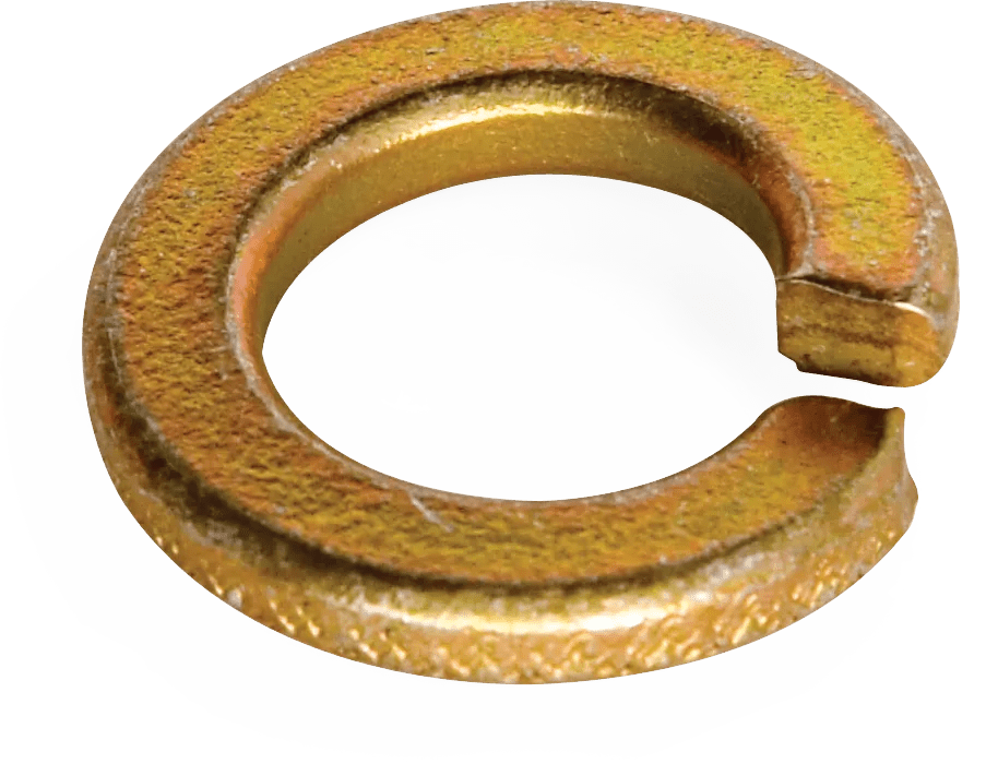 5/16" Grade 8 Yellow Zinc Alloy Steel Split Lock Washer - 100 Pack