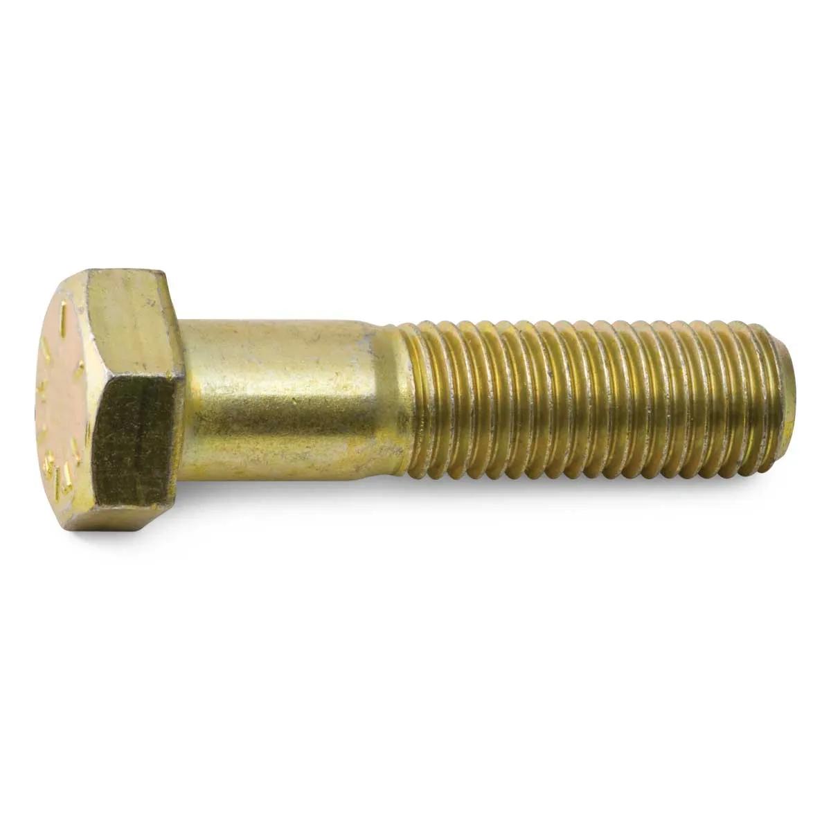 thumbnail image 2 of 50 Pack - 1/2-13 X 3" Grade 8 Hex Cap Screw Bolts - Yellow Zinc Plated Coarse Thread 2 of 3