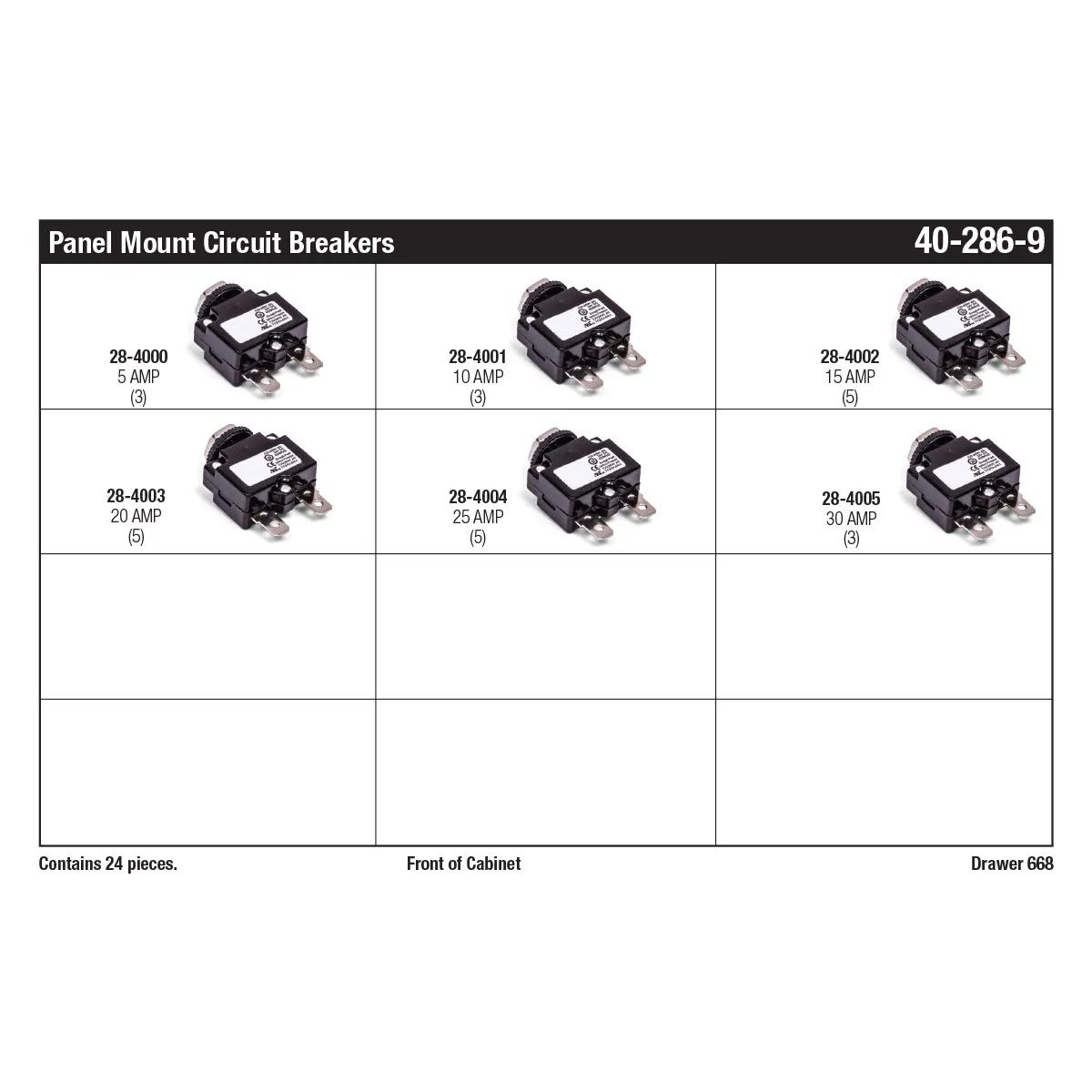 Push Button Circuit Breaker Assortment