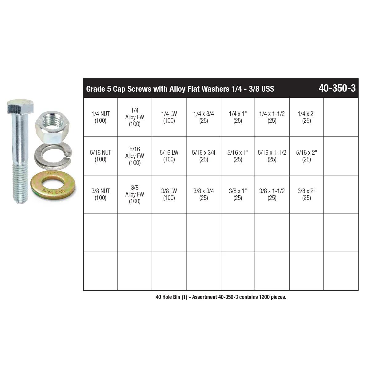 Hex Head Cap Screw Assortment (1/4" - 3/8")